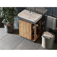 Vannitoa kapp kraanikausiga Euroliux Utah UT-50, pruun цена и информация | Шкафчики для ванной | kaup24.ee