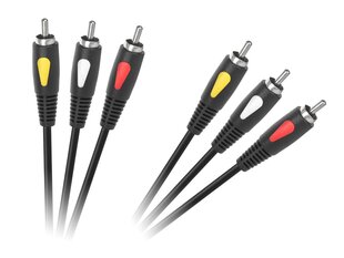 3RCA-3RCA 1,0M Cabletech Eco-Line Cable цена и информация | Кабели и провода | kaup24.ee