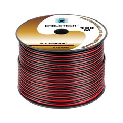 акустический кабель 2,5 мм черный/красный цена и информация | Текстильные провода и клеммные колодки | kaup24.ee