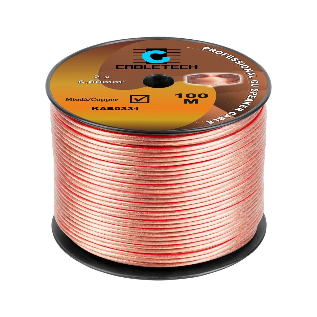 Cabletech, CU 6 mm, 100 m hind ja info | Kaablid ja juhtmed | kaup24.ee