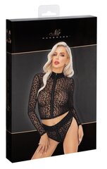 Seksikas pikkade varrukatega topp Noir Leopard, must, L цена и информация | Сексуальное женское белье | kaup24.ee