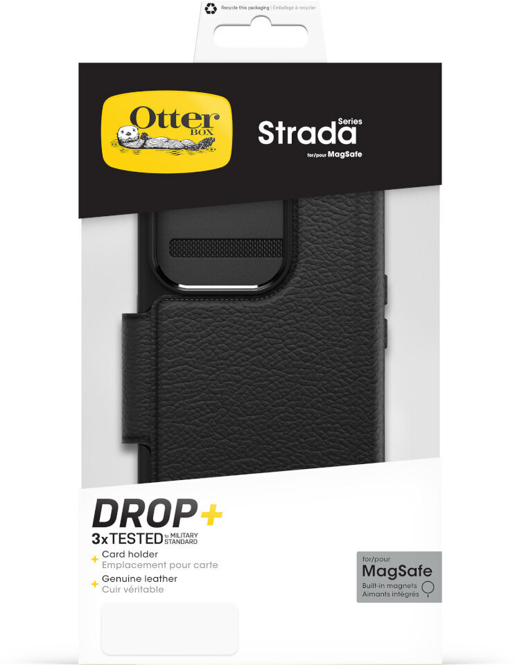 Otterbox kaitsekest Strada MagSafe Wallet, iPhone 15 Pro, must цена и информация | Telefoni kaaned, ümbrised | kaup24.ee