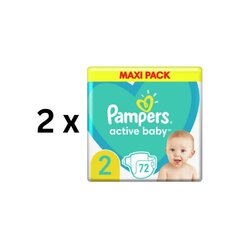 Mähkmed Pampers Active Baby Maxi Pack S2 72 tk x 2 tk hind ja info | Mähkmed | kaup24.ee