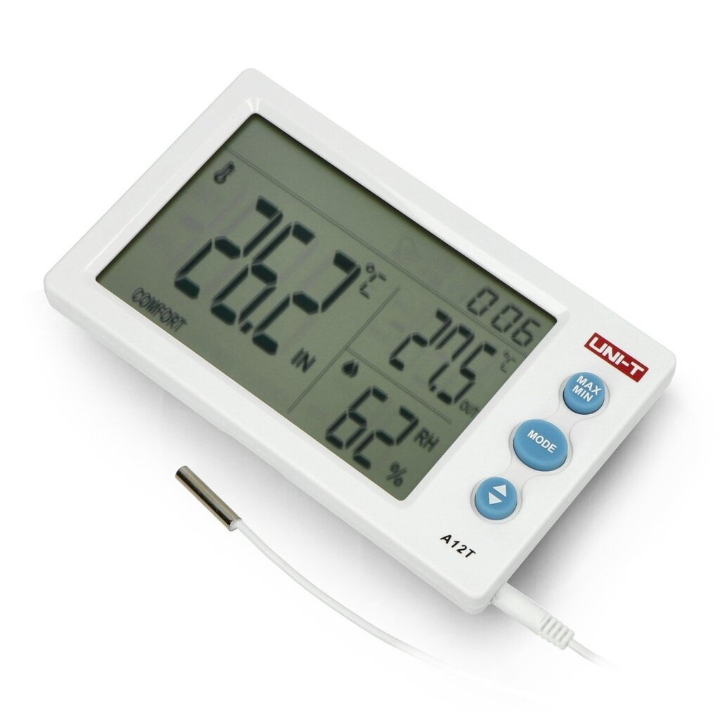 Termomeeter (temperatuurimõõtja + välisandur) uni-t a12t цена и информация | Ilmajaamad, termomeetrid | kaup24.ee