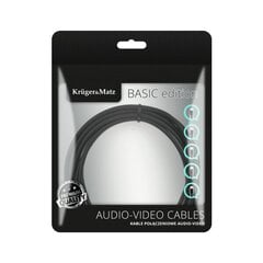 jack 3.5 stereo plug - 2rca 1m kruger&matz basic cable цена и информация | Кабели и провода | kaup24.ee