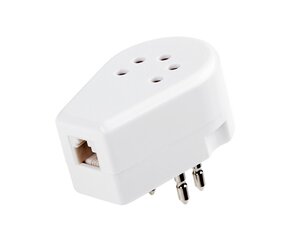 Belgia telefonipistiku adapter, valge hind ja info | USB jagajad, adapterid | kaup24.ee