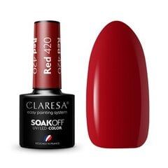 Стойкий гибридный гель лак для ногтей CLARESA RED 420, 5 г цена и информация | Лаки для ногтей, укрепители для ногтей | kaup24.ee