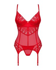 Сексуальный корсет Obsessive Ingridia, красный цвет, XL/2XL цена и информация | Сексуальное женское белье | kaup24.ee