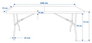 Kokkupandav laud Impro, 240 cm, must цена и информация | Садовые столы и столики | kaup24.ee