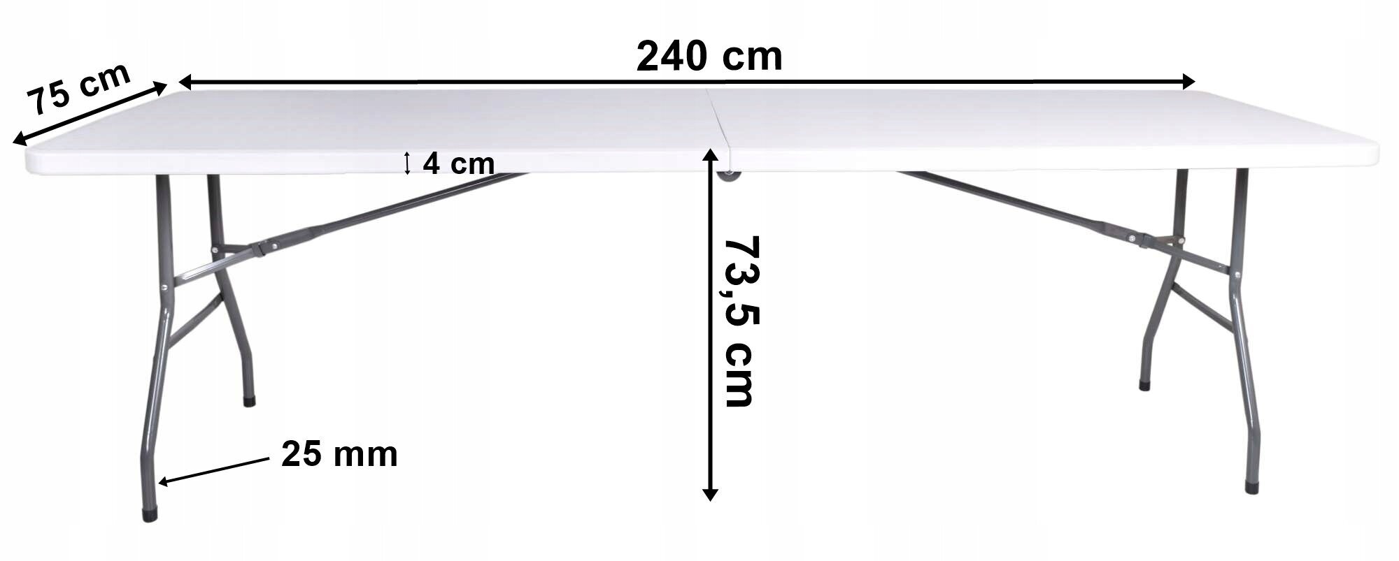 Kokkupandav söögilaud Impro, 240 cm, valge hind ja info | Aialauad | kaup24.ee