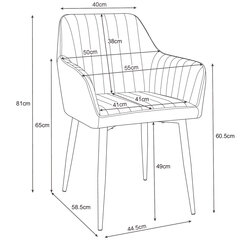 комплект из 2 стульев Akord SJ.040, розовый цена и информация | Стулья для кухни и столовой | kaup24.ee