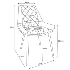комплект из 2 стульев Akord SJ.0488, черный цена и информация | Стулья для кухни и столовой | kaup24.ee