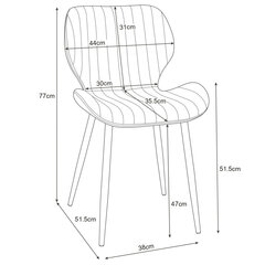 комплект из 2 стульев Akord SJ.17, серый цена и информация | Стулья для кухни и столовой | kaup24.ee