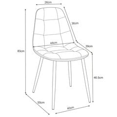2 tooli Akord SJ.1 komplekt, must hind ja info | Söögilaua toolid, köögitoolid | kaup24.ee