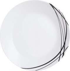 Arcopal Domitille taldrik, valge ja must, 25 cm, 12 tk hind ja info | Lauanõud ja kööginõud | kaup24.ee