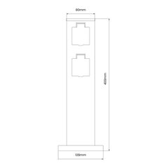 Elektriline aiapost, 40 cm, 2 pistikupesa hind ja info | Lülitid ja pistikupesad | kaup24.ee