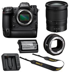 Nikon Z 9, (Z9) + Nikkor Z 24-70mm f/4 S + Nikon FTZ II Mount adapter hind ja info | Fotoaparaadid | kaup24.ee