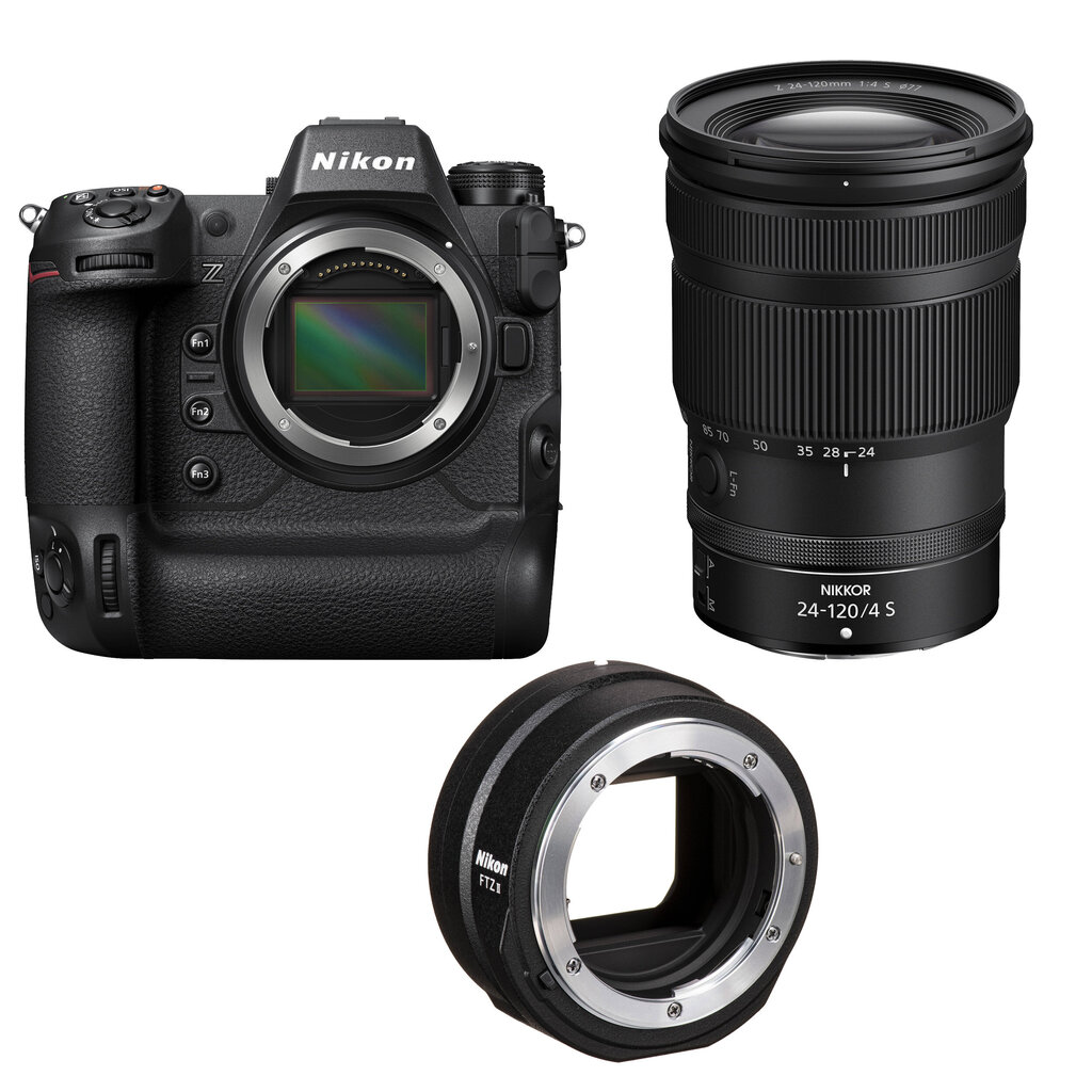 Nikon Z 9 (Z9) + Nikkor Z 24-120mm f/4 S + FTZ II Mount adapter hind ja info | Fotoaparaadid | kaup24.ee