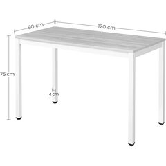 Laud 120cm x 60cm, must hind ja info | Köögi- ja söögilauad | kaup24.ee