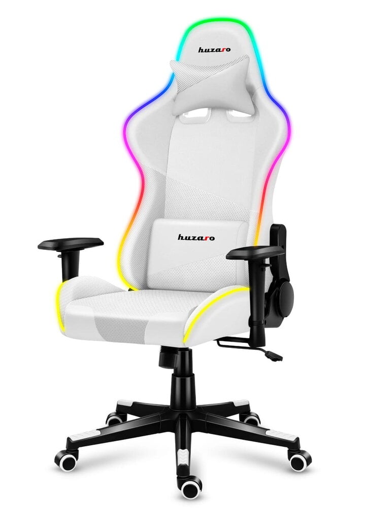 Mängulaud Huzaro Force 6.2 RGB, valge hind ja info | Kontoritoolid | kaup24.ee