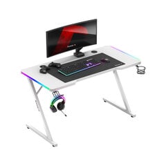 Mängulaud Huzaro Hero 2.5 RGB, valge цена и информация | Компьютерные, письменные столы | kaup24.ee