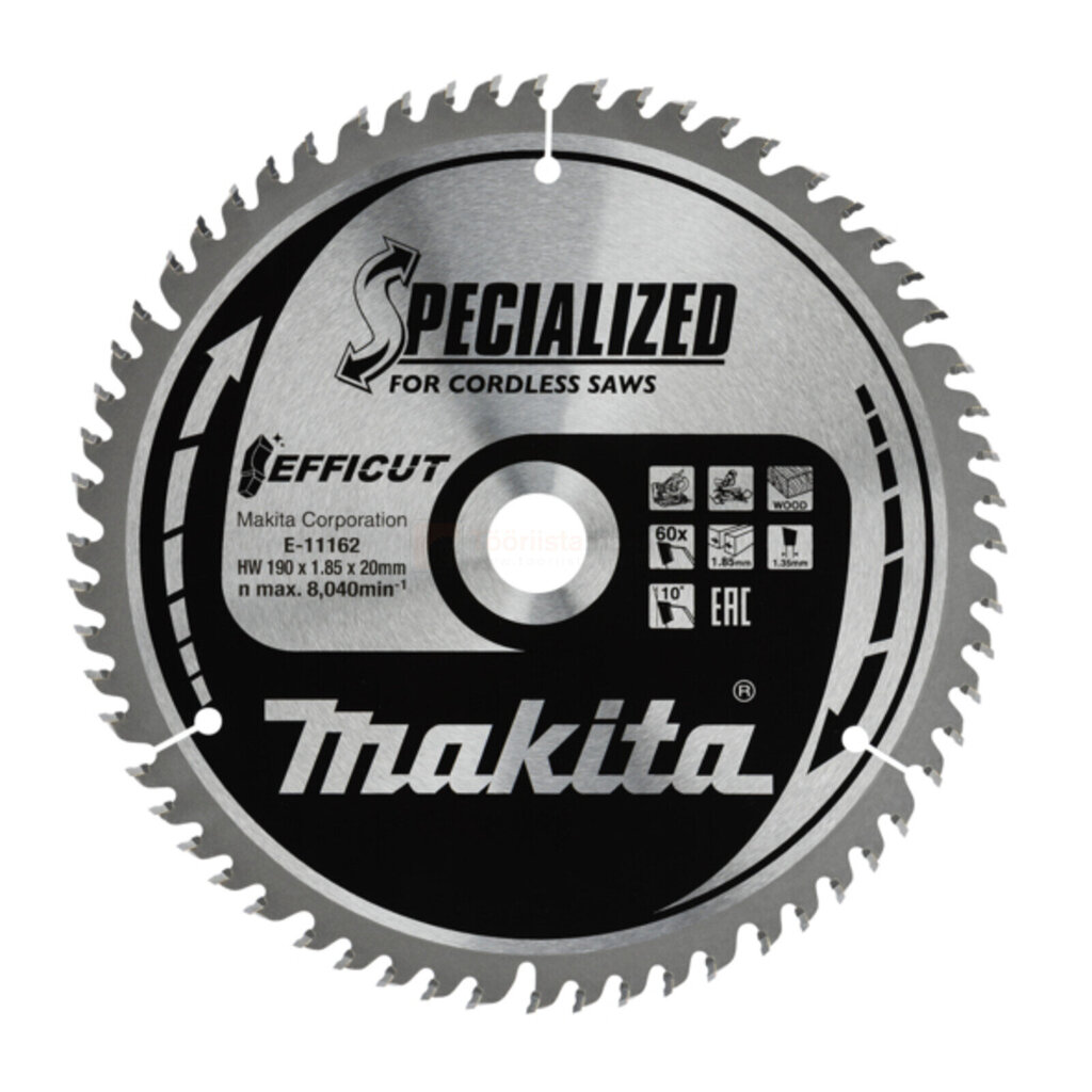 Saeketas Makita Efficut 190x20x1,85 mm 60T цена и информация | Käsitööriistad | kaup24.ee