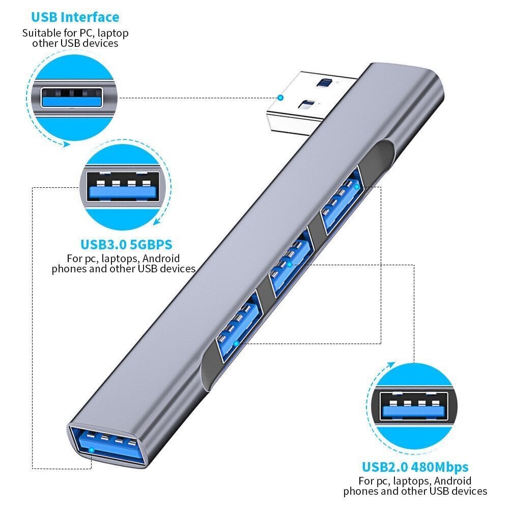 USB multifunktsionaalne HUB-jaam, neli ühes цена и информация | USB jagajad, adapterid | kaup24.ee