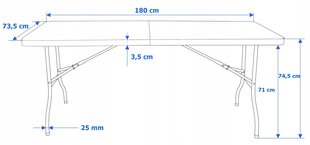 Kokkupandav laud 180 cm. hind ja info | Aialauad | kaup24.ee