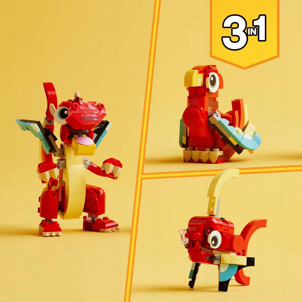 Lego Creator 3in1 31145 punane draakon hind ja info | Klotsid ja konstruktorid | kaup24.ee