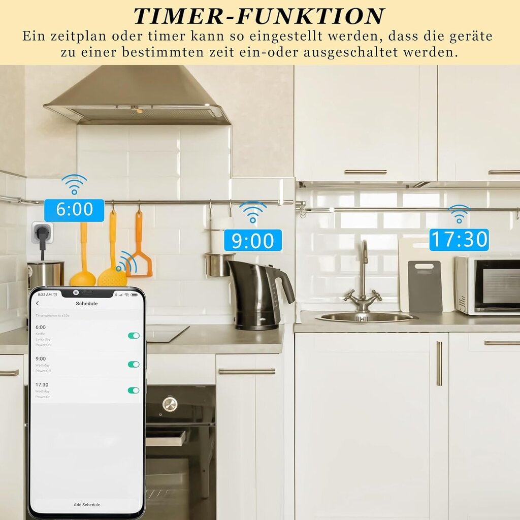 Smart Wi-Fi pistik 16 A, 3680 W, 2 tk hind ja info | Lülitid ja pistikupesad | kaup24.ee