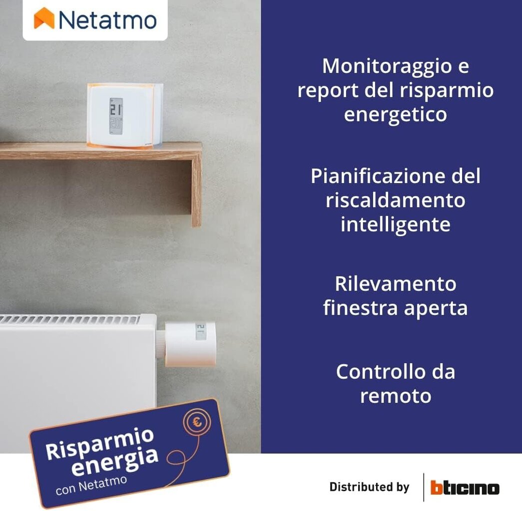 Termostaat- Netatmo Smart Wifi, kaugjuhtimisega, NTH01-AMZ hind ja info | Taimerid, termostaadid | kaup24.ee