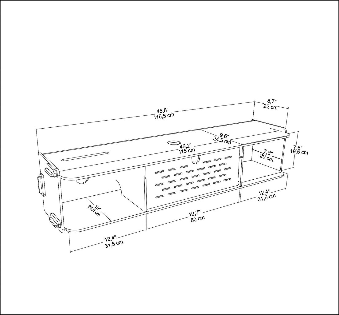 TV alus Asir, 116,5x19,5x24,5 cm, beež hind ja info | TV alused | kaup24.ee