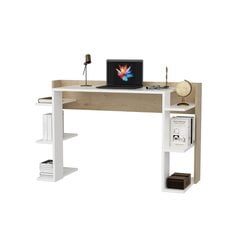 Стол Asir, 122,7х77х45 см, белый/коричневый цена и информация | Компьютерные, письменные столы | kaup24.ee