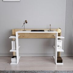 Laud Asir, 122,7x77x45 cm, valge/pruun hind ja info | Arvutilauad, kirjutuslauad | kaup24.ee
