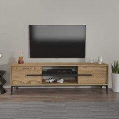 TV alus Asir, 120x43,6x29,6 cm, must/pruun цена и информация | Тумбы под телевизор | kaup24.ee