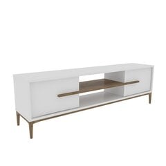 TV alus Asir, 120x43,6x29,6 cm, valge/tume pruun цена и информация | Тумбы под телевизор | kaup24.ee