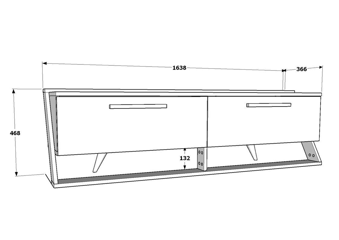 TV alus Asir, 163,8x46,8x36,6 cm, pruun/must цена и информация | TV alused | kaup24.ee