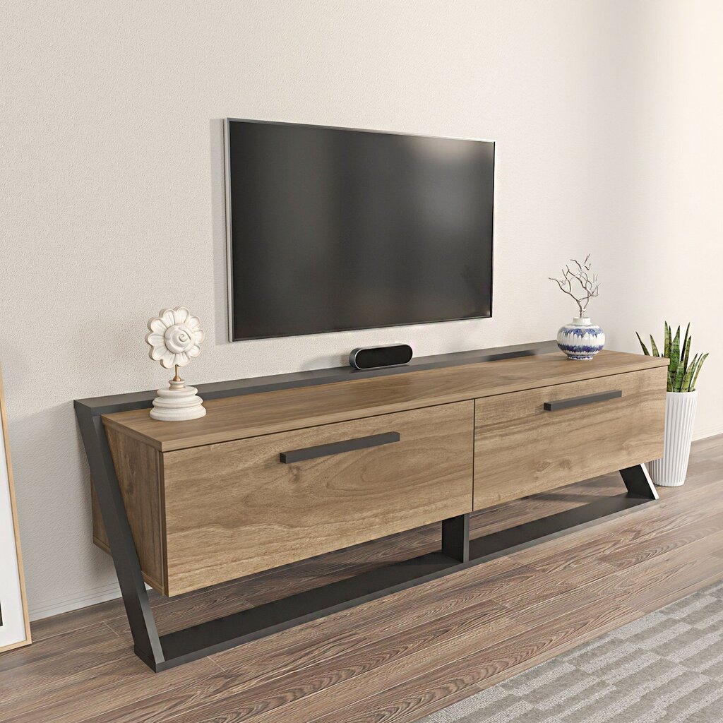 TV alus Asir, 163,8x46,8x36,6 cm, pruun/must цена и информация | TV alused | kaup24.ee