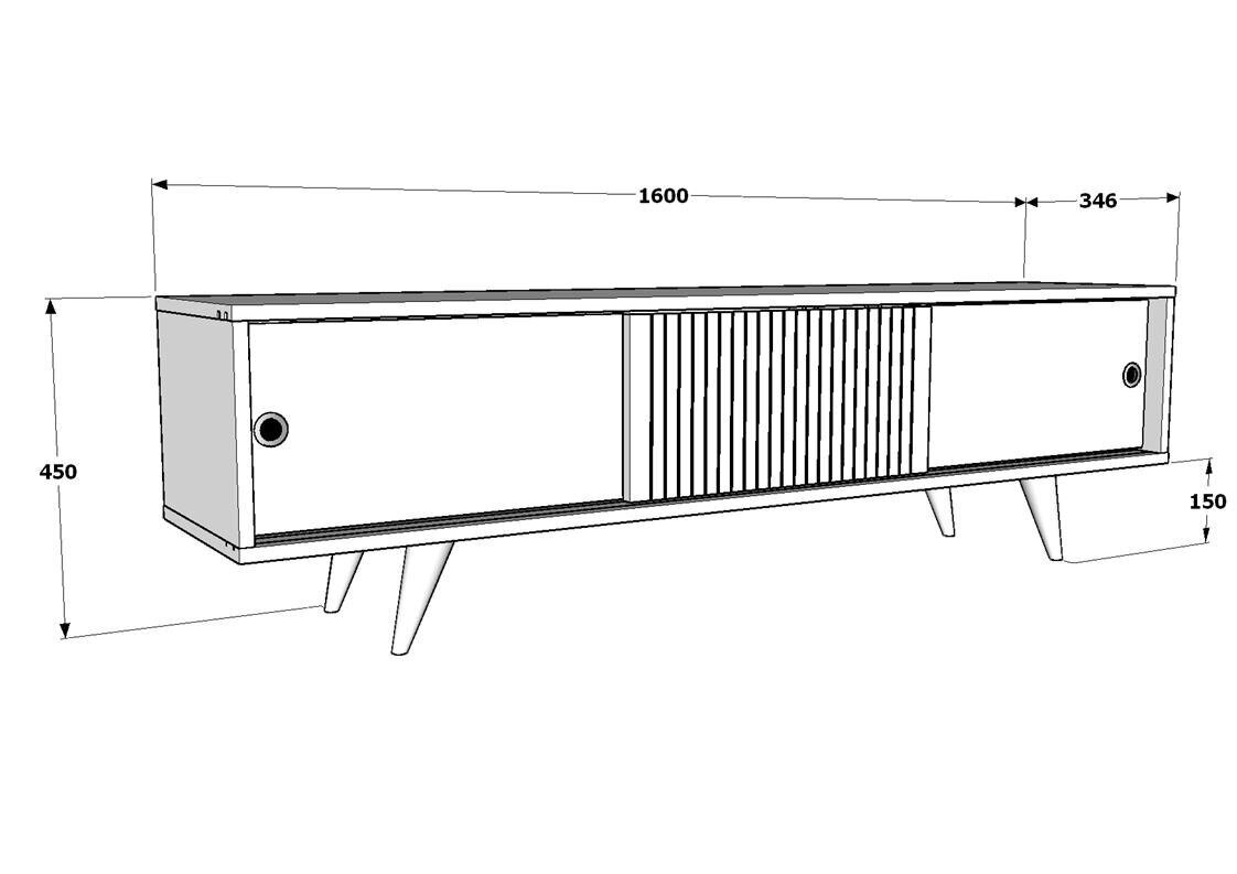 TV alus Asir, 160x45x34,5 cm, valge/pruun цена и информация | TV alused | kaup24.ee