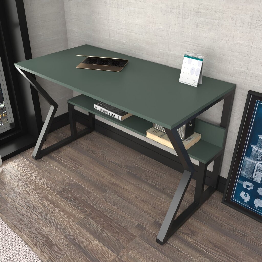 Laud Asir, 120x72,8x60 cm, roheline/must hind ja info | Arvutilauad, kirjutuslauad | kaup24.ee