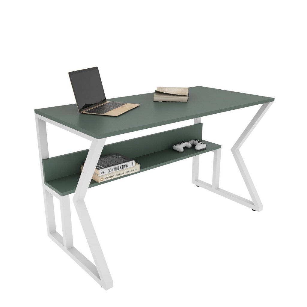 Laud Asir, 120x72,8x60 cm, roheline/valge цена и информация | Arvutilauad, kirjutuslauad | kaup24.ee