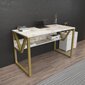 Laud Asir, 120x72,8x60 cm, valge/kuldne hind ja info | Arvutilauad, kirjutuslauad | kaup24.ee