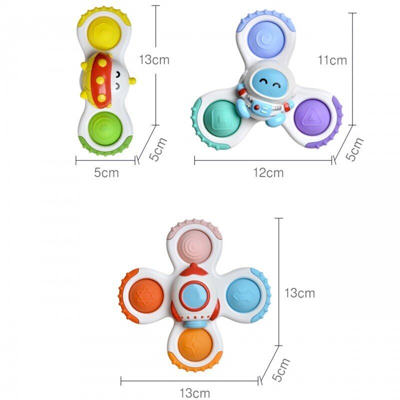 Sensoorsete spinnerite komplekt Woopie Baby, 3 tk hind ja info | Imikute mänguasjad | kaup24.ee