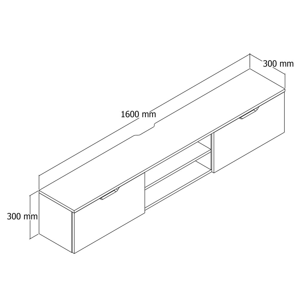 TV alus Asir, 160x30x30 cm, pruun/valge hind ja info | TV alused | kaup24.ee