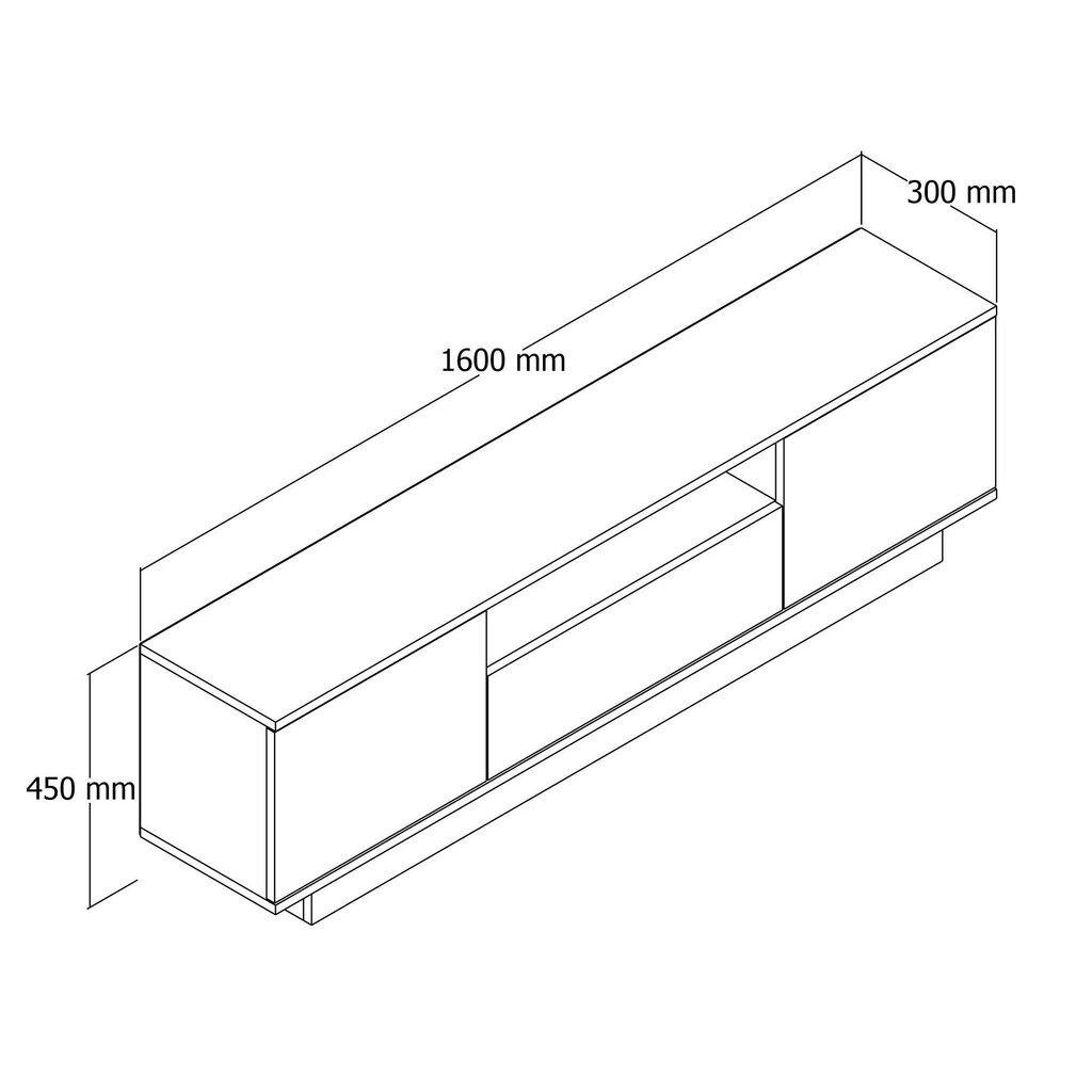 TV alus Asir, 160x45x30 cm, valge/pruun hind ja info | TV alused | kaup24.ee