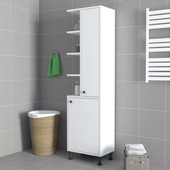 Шкаф для ванной Asir, 60x170x30 см, белый цена и информация | Шкафчики для ванной | kaup24.ee