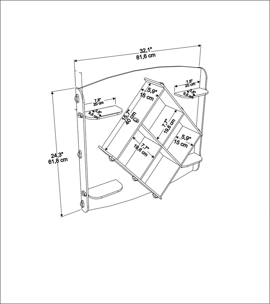 Riiul Asir, 81,6x61,8x15 cm, beež hind ja info | Riiulid | kaup24.ee