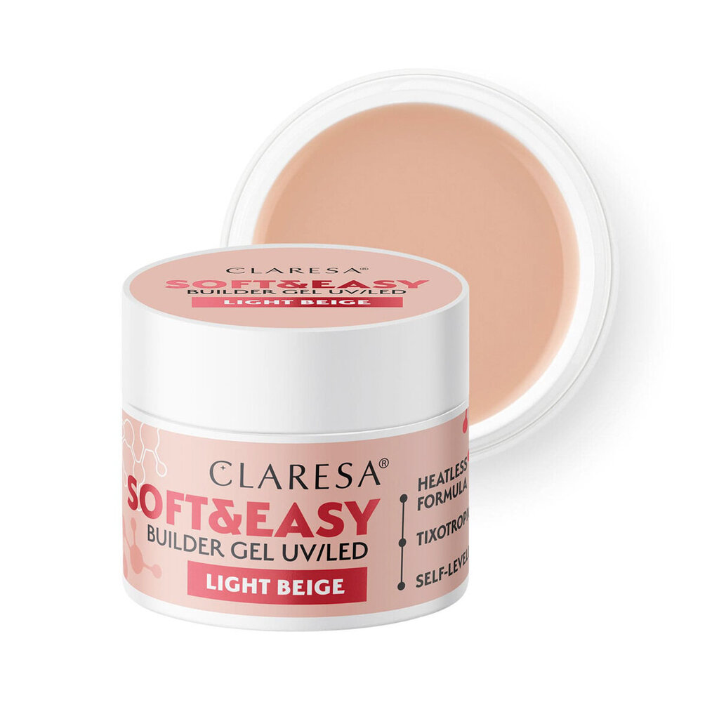 Küünegeel Claresa Soft&Easy Builder Gel Light Beige, 90 g hind ja info | Maniküüri ja pediküüri tarvikud | kaup24.ee