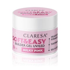 Küünepikendusgeel Claresa Soft&Easy Builder Gel Milky Pink, 12 g hind ja info | Küünelakid, küünetugevdajad | kaup24.ee