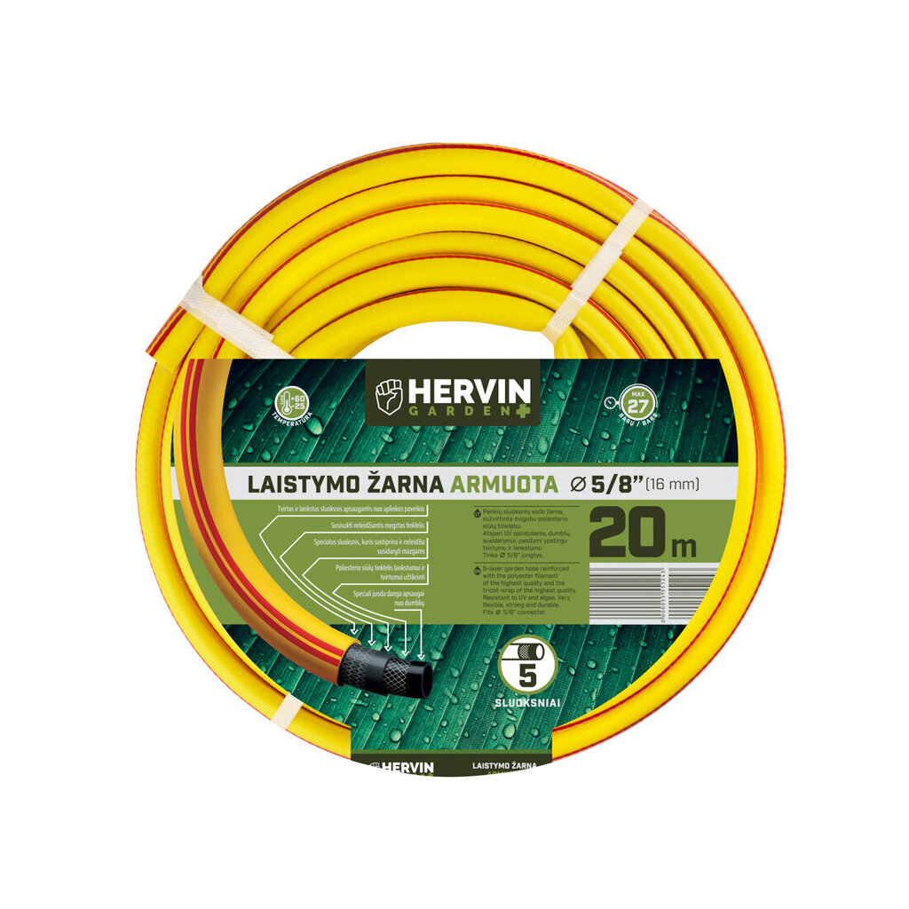 Kastmisvoolik Hervin Garden +, 15x19 mm, 5/8", 20 m hind ja info | Kastekannud, voolikud, niisutus | kaup24.ee